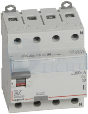 Выключатель дифференциального тока 4P 25А 300мА DX3 (тип AC) Legrand 411722