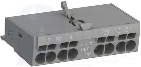 Контакты фронтальные дополнительные 1НО+1НЗ с втычными клеммами HKF1-11K для автоматических выключателей серии MS132-K ABB 1SAM201901R1201