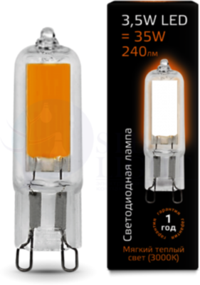 Лампа LED G9 AC220-240V 3.5W 3000K Glass 1/10/200 Gauss 107809103