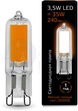 Лампа LED G9 AC220-240V 3.5W 3000K Glass 1/10/200 Gauss 107809103
