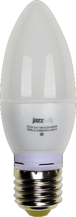Лампа светодиодная (LED) "свеча" 5W E27 3000K мат 400Lm Jazzway 2855312A