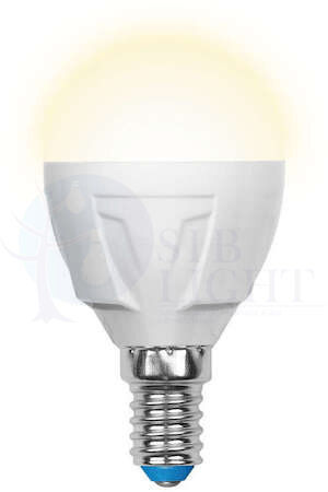 Лампа светодиодная LED 7вт 175-250В шар матовый 600Лм Е14 3000К Uniel ЯРКАЯ Uniel UL-00002419