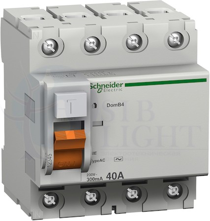 Выключатель дифференциального тока 4P 63А 300мА Домовой (тип AC) Schneider Electric 11468