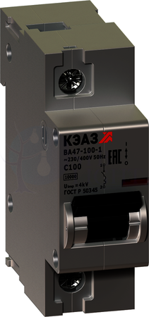 Автомат 1P 25А ВА47-100 (10 кА, C) КЭАЗ 233016