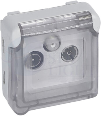 Plexo55 Розетка TV-SAT, серая Legrand 069558