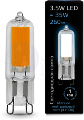 Лампа LED G9 AC220-240V 3.5W 4100K Glass 1/10/200 Gauss 107809203