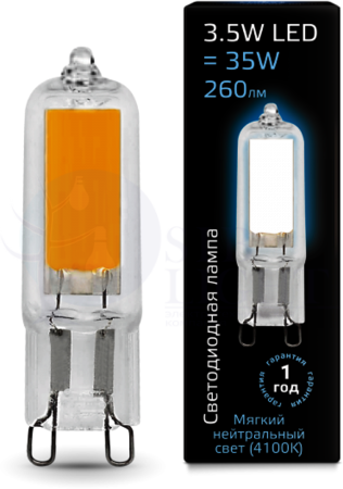 Лампа LED G9 AC220-240V 3.5W 4100K Glass 1/10/200 Gauss 107809203
