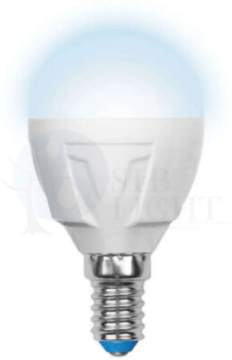 Лампа светодиодная LED 7вт 175-250В шар матовый 600Лм Е14 4000К Uniel ЯРКАЯ Uniel UL-00002417
