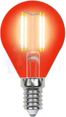 Лампа светодиодная декоративная цветная LED 5вт 200-250В шар 350Лм Е14 КРАСНЫЙ Uniel Air color Uniel UL-00002985
