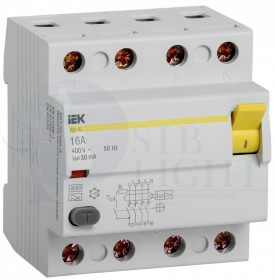 Выключатель дифференциальный (УЗО) ВД1-63 4Р 16А 30мА тип А IEK