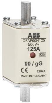 Предохранитель OFAF00H125 125A тип gG размер00, до 500В ABB 1SCA022627R1630