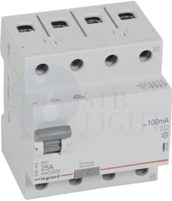 Выключатель дифференциального тока 4P 25А 0.1А RX3 (тип AC) Legrand 402066