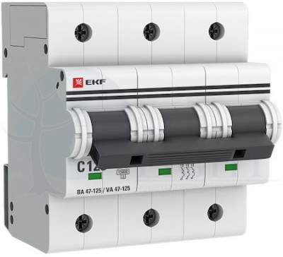 Автоматический выключатель 3P 80А (C) 15кА ВА 47-125 PROxima EKF mcb47125-3-80C