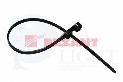 Хомут под винт 4.3х220 нейл. черн. (уп.100шт) REXANT 07-0205