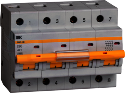 Автомат 4P 16А ВА47-100 (10 кА, C) IEK MVA40-4-016-C