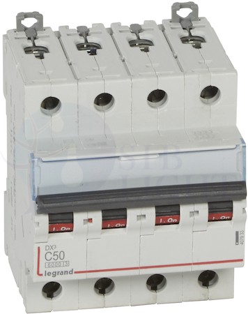 Автомат 4P 50А DX3 (10 кА, C) Legrand 407933