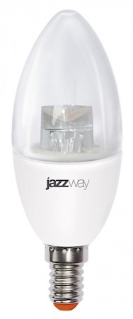Лампа светодиодная (LED) "свеча" 7W E14 4000K прозрач 540Lm Jazzway 2853127