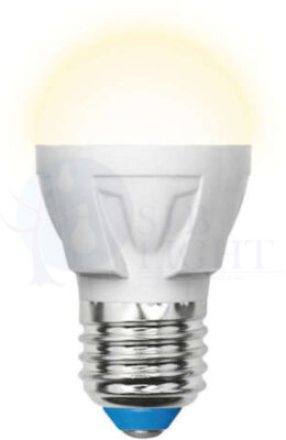 Лампа светодиодная LED 7вт 175-250В шар матовый 600Лм Е27 3000К Uniel ЯРКАЯ Uniel UL-00002420