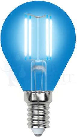 Лампа светодиодная декоративная цветная LED 5вт 200-250В шар 350Лм Е14 СИНИЙ Uniel Air color Uniel UL-00002989