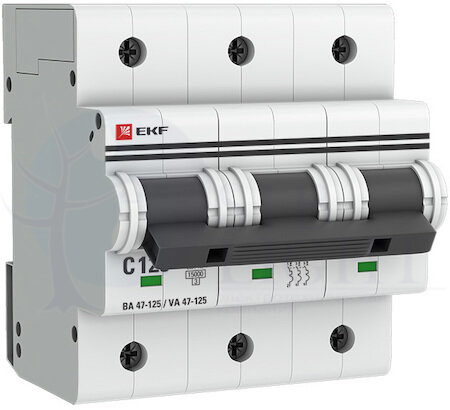 Автоматический выключатель 3P 80А (D) 15кА ВА 47-125 PROxima EKF mcb47125-3-80D