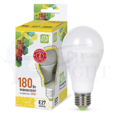 Лампа сд LED-A60-standard 20.0W 230V Е27 1800Lm