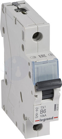 Автомат 1P 6А TX3 (10 кА, B) Legrand 403857