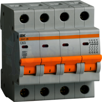 Автомат 4P 16А ВА47-29 (4.5 кА, B) IEK MVA20-4-016-B