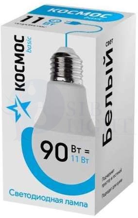 Лампа светодиодная LED BASIC A60 11Вт 220В E27 4500К КОСМОС LkecLED11wA60E2745 КОСМОС LkecLED11wA60E2745