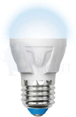 Лампа светодиодная LED 7вт 175-250В шар матовый 600Лм Е27 4000К Uniel ЯРКАЯ Uniel UL-00002418