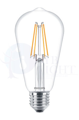 Светодиодная лампа Philips E27 6W = 70W теплый свет филаментная арт. 929001237408