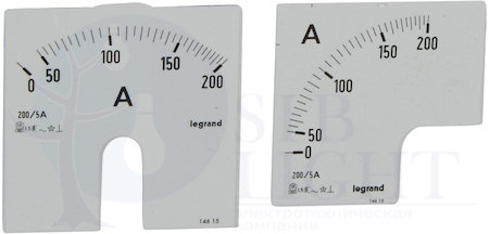 Шкала амперметра 0-200 А Legrand 014615