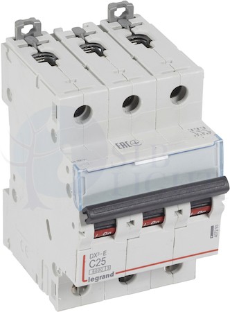 Автомат 3P 25А DX3-E (6 кА, C) Legrand 407293