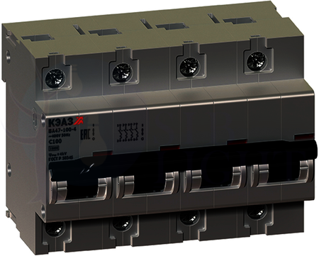 Автомат 4P 100А ВА47-100 (10 кА, C) КЭАЗ 141634