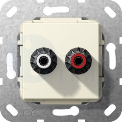 Розетка аудио System55 (2 канала, под рамку, с/у, кремовый) Gira 566601
