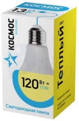 Лампа светодиодная LED BASIC A60 13Вт 220В E27 3000К КОСМОС LkecLED13wA60E2730 КОСМОС LkecLED13wA60E2730