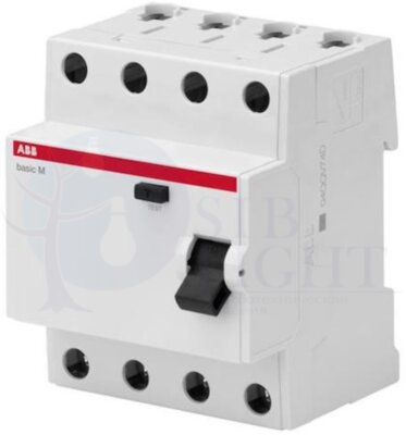 Выключатель дифференциального тока 4P 25А 100мА Basic M (тип AC) ABB 2CSF604042R2250