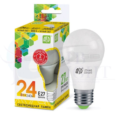 Лампа сд LED-A60-standard 24.0W 230V Е27 2160Lm