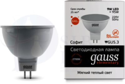 Лампа LED Elementary MR16 GU5.3 9W 3000K 1/10/100 Gauss 13519