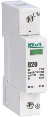 Ограничитель перенапряжений 1P 20кА D 275В ОП-101 DEKraft 18013DEK