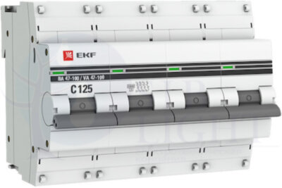 Автоматический выключатель 4P 100А (D) 10kA ВА 47-100 PROxima EKF mcb47100-4-100D-pro