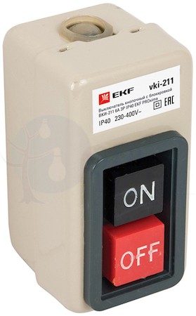 Выключатель кнопочный с блокировкой ВКИ-211 6А 3P IP40 PROxima EKF vki-211