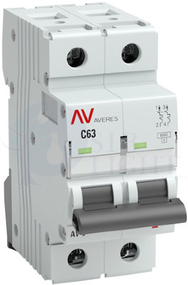 Выключатель автоматический AV-6 DC 2P 10A (C) 6kA AVERES EKF mcb6-DC-2-10C-av