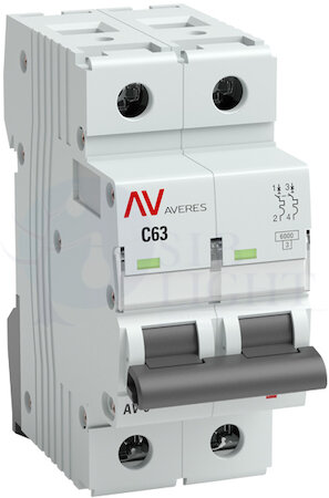 Выключатель автоматический AV-6 DC 2P 10A (C) 6kA AVERES EKF mcb6-DC-2-10C-av