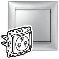 Розетка телевизионная Valena (TV+R+SAT, под рамку, с/у, 10 дБ, алюминий) Legrand 770136