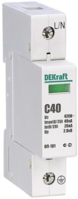Ограничитель перенапряжений 1P 40кА C 420В ОП-101 DEKraft 18015DEK