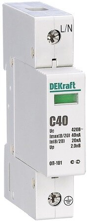 Ограничитель перенапряжений 1P 40кА C 420В ОП-101 DEKraft 18015DEK