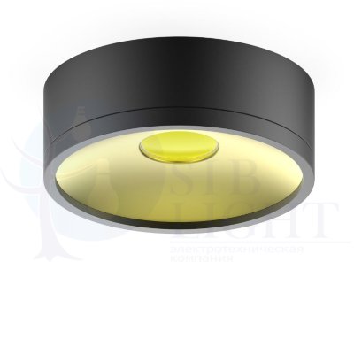 LED светильник накладной  HD027 17W (черный/золото) 3000K 140х50,1100лм, 1/30