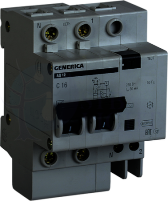 Дифференциальный автомат 2P 32А АД-12 (тип AC, 4.5 кА) IEK MAD15-2-032-C-030