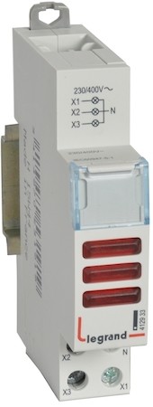 CX3 Лампа индик. 3xLED кр.230/400В ~ Legrand 412933