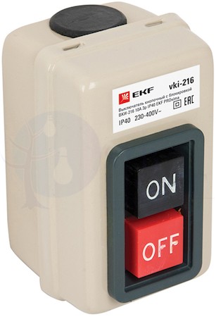 Выключатель кнопочный с блокировкой ВКИ-216 10А 3P IP40 PROxima EKF vki-216